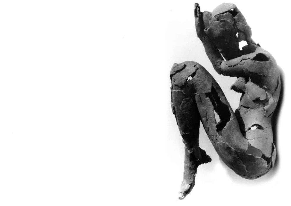 Embryo, Keramik mit Eisenoxid, 60x30x19, 1990